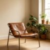 02e770385c3f14682abe9893e52e226c Metal Frame Leather Lounge Chair