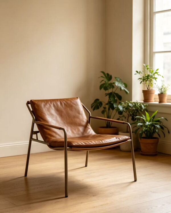 02e770385c3f14682abe9893e52e226c Metal Frame Leather Lounge Chair