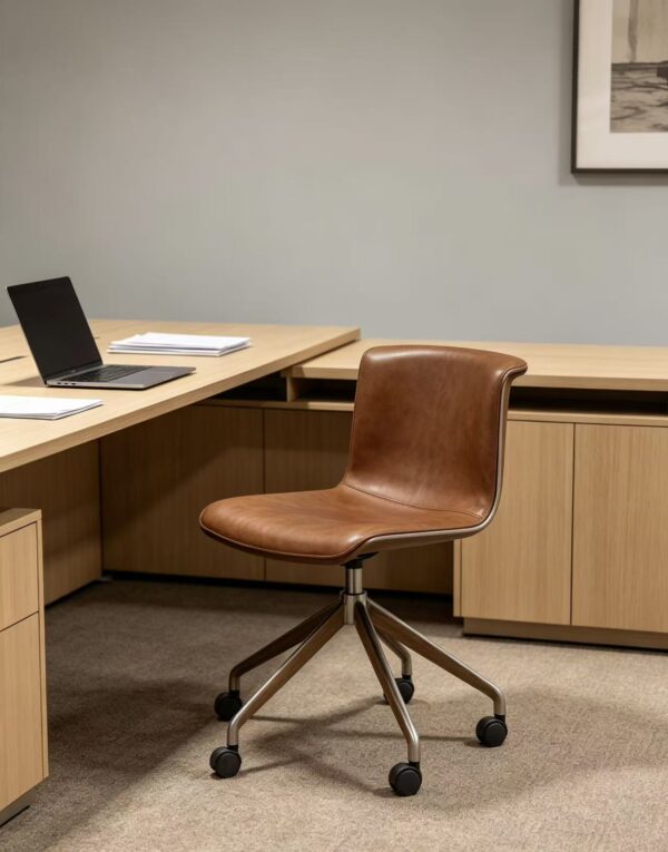 Retro Leather Office Swivel Chair
