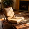 1fcb6a975cdc68f5fd8273bcce104e4d Solid Wood Frame Vintage Leather Lounge Chair
