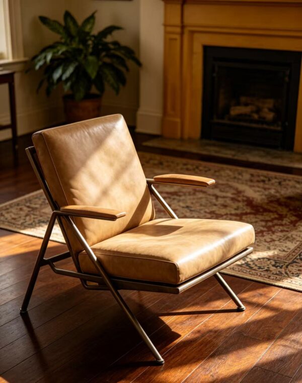 1fcb6a975cdc68f5fd8273bcce104e4d Solid Wood Frame Vintage Leather Lounge Chair