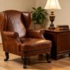 40d165fe0f23cf00576a2ce505af9976 Vintage Brown Leather Wingback Armchair