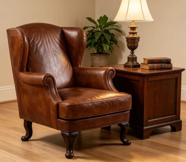 40d165fe0f23cf00576a2ce505af9976 Vintage Brown Leather Wingback Armchair