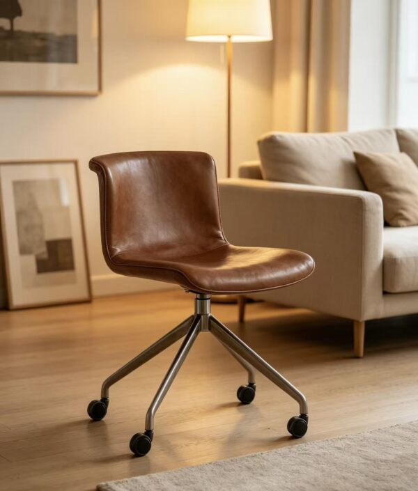 Retro Leather Office Swivel Chair