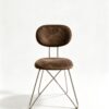 Modern Chrome Metal Cross Leg Accent Chair