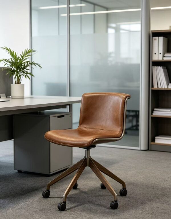 Retro Leather Office Swivel Chair