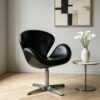 Black leather leisure chair