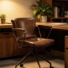 934bcc1bfc605f0ebb2ffee0ae82185a Vintage Leather Armrest Office Swivel Chair