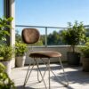 Modern Chrome Metal Cross Leg Accent Chair