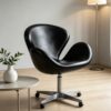 Black leather leisure chair