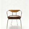 Vintage Brown Leather Accent Dining Chair
