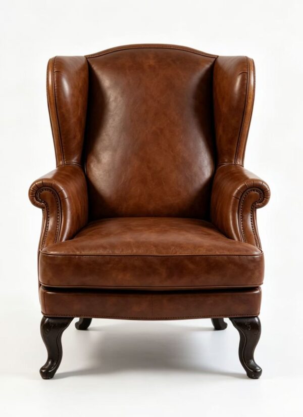 d88df6dde8e621fc467de08b7ae86b96 Vintage Brown Leather Wingback Armchair