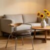 Vintage Brown Leather Accent Dining Chair