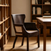 Mid-Century Vintage Solid Ash Wood Dining Chair with Backrest