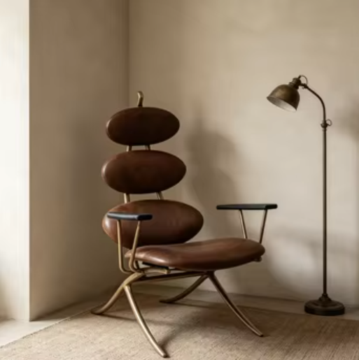 屏幕截图 2026-06-12 153727 Dark Brown Vintage Accent Chair