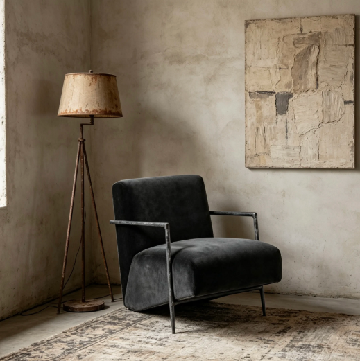 Velvet Vintage Accent Chair