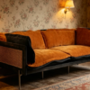 屏幕截图 2026-06-15 155658 Vintage Fabric Sofa with Bronze Metal Legs