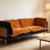 屏幕截图 2026-06-15 155707 Vintage Fabric Sofa with Bronze Metal Legs