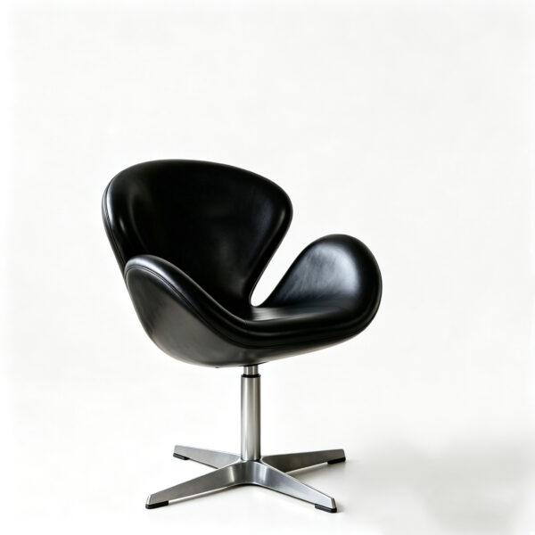 Black leather leisure chair