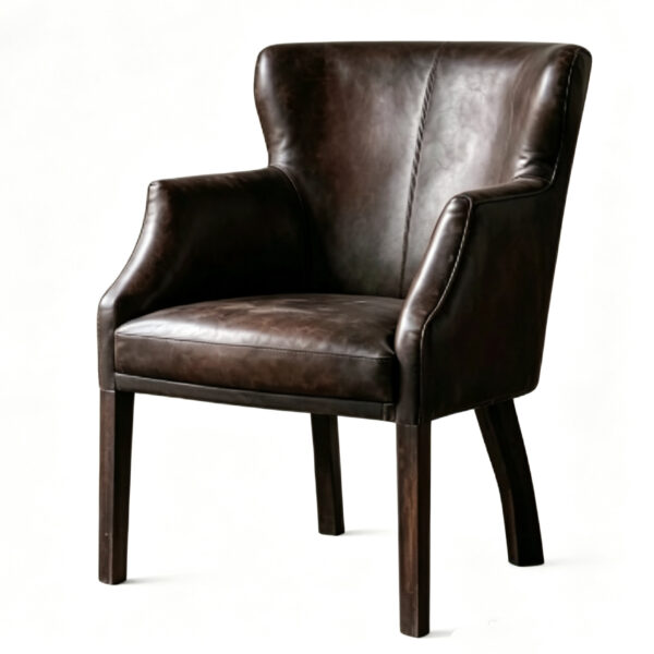 微信图片_20260611161033_219_4 Vintage brown leather wingback-style lounge chair