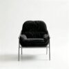 Black Velvet Backrest Leisure Chair