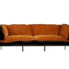 Vintage Fabric Sofa with Bronze Metal Legs