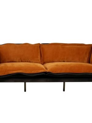 Vintage Fabric Sofa with Bronze Metal Legs
