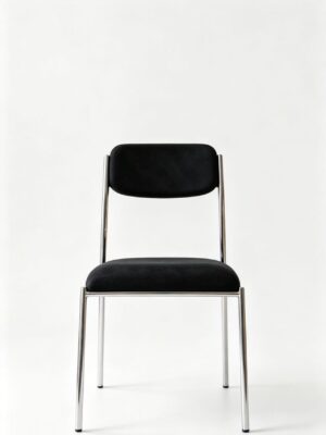 Chrome Frame Black Velvet Dining Chair
