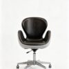 120930d118ad7475ca0ead6863cbac71 Two-Tone Black & Grey Faux Leather Office Chair, Modern Swivel Desk Chair with Chrome Base
