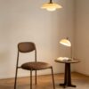 Retro Mid Century Brown Leather Accent Chair for Dining Room