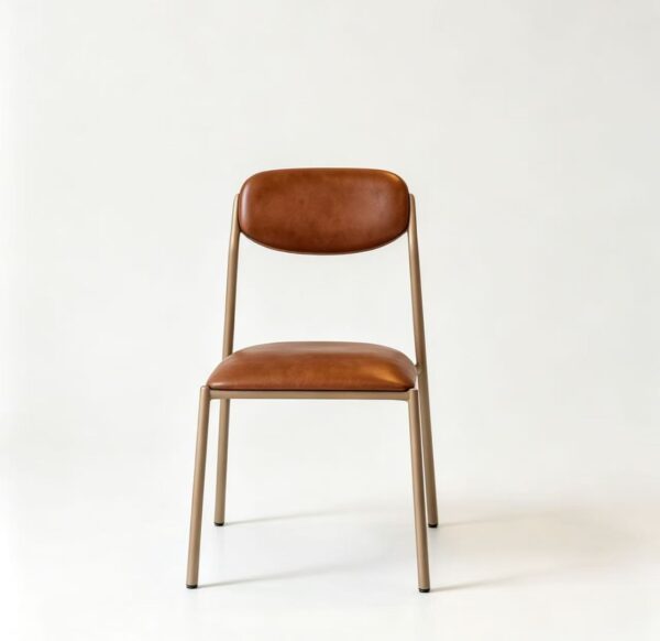 38e371caf161097af278c7976b7b4ceb Minimalist Brown PU Leather Metal Frame Dining Chair