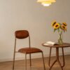 3fc1a12f404abe78332000f35c8e633f Minimalist Brown PU Leather Metal Frame Dining Chair