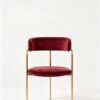 7ca59b221f90038381889de270625e6c Vintage Red Velvet Dining Chair with Brass Frame