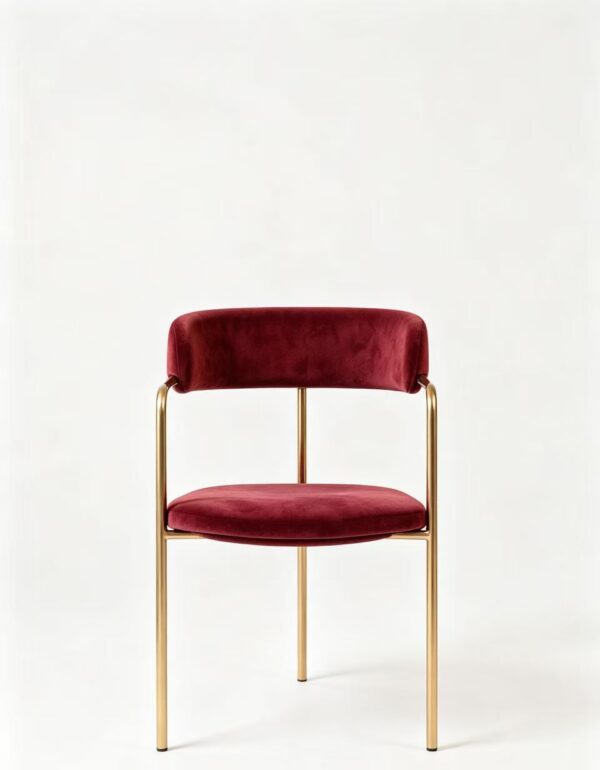 7ca59b221f90038381889de270625e6c Vintage Red Velvet Dining Chair with Brass Frame