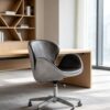7ecbbb9b6d89659bdb37f49ff5150bac Two-Tone Black & Grey Faux Leather Office Chair, Modern Swivel Desk Chair with Chrome Base