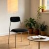 9cbc225f86b5ad715424f46ddf7bc14b Chrome Frame Black Velvet Dining Chair