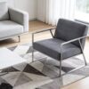 9f249d2afc84c497552508d42f7dbccb Vintage Grey Upholstered Accent Chair with Silver Frame
