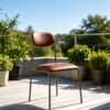 d45814ce5b055b476617efd00e1a4bed Minimalist Brown PU Leather Metal Frame Dining Chair