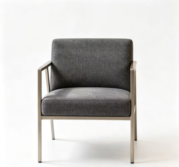 febc6f3f1ca308771f20257baa09d6cb Vintage Grey Upholstered Accent Chair with Silver Frame