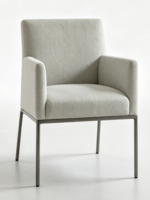 Grey Fabric Upholstered Arm Chair
