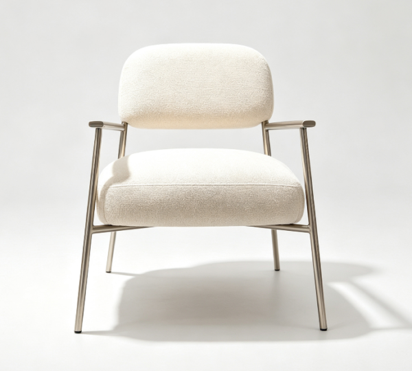 屏幕截图 2026-07-05 162855 Cream Bouclé Fabric Accent Chair