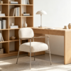 屏幕截图 2026-07-05 162908 Cream Bouclé Fabric Accent Chair