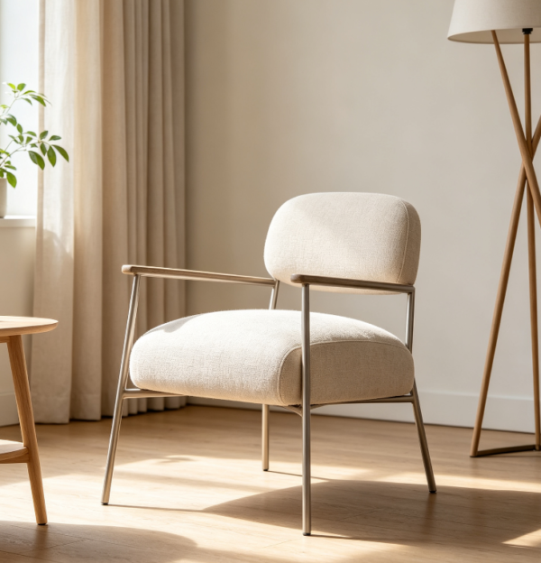 屏幕截图 2026-07-05 162919 Cream Bouclé Fabric Accent Chair
