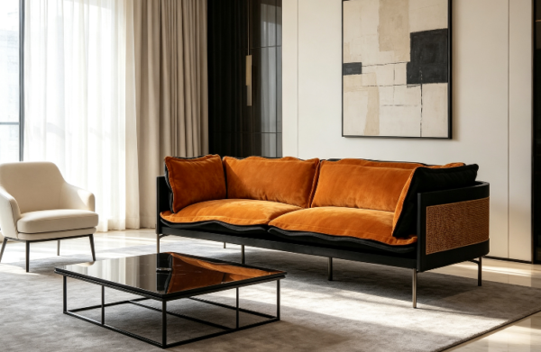 屏幕截图 2026-07-07 155437 Rattan Amber Velvet 2-Seater Sofa