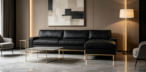 Metro L Leather Sectional