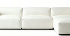 Elegant Fabric & Rubberwood Leg Design
