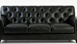 Elegant Leather Chair with Rubberwood Legs